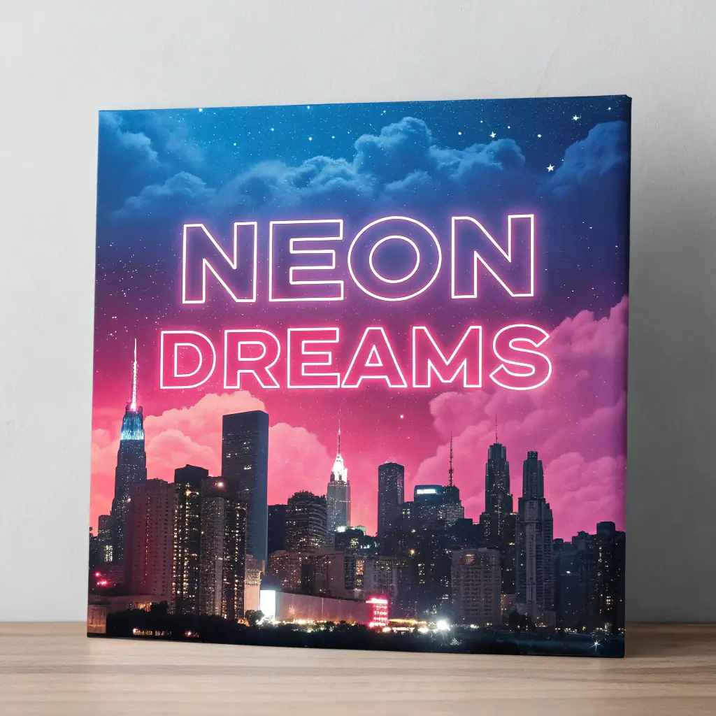 Single art for 'Electric Dreams', showcasing a retro-futuristic design with neon cyan and electric blue gradients.