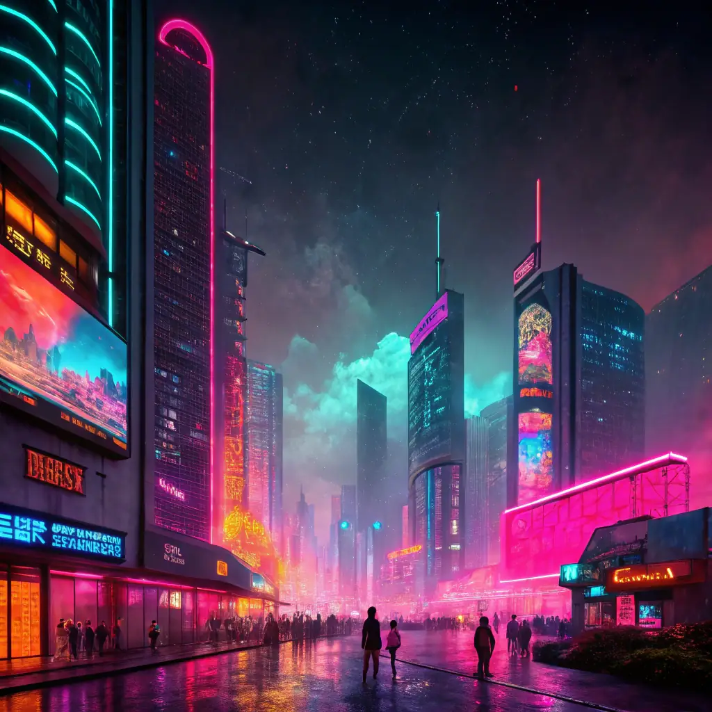 Single art for 'Void Walker', showcasing a retro-futuristic design with neon cyan and electric blue gradients.